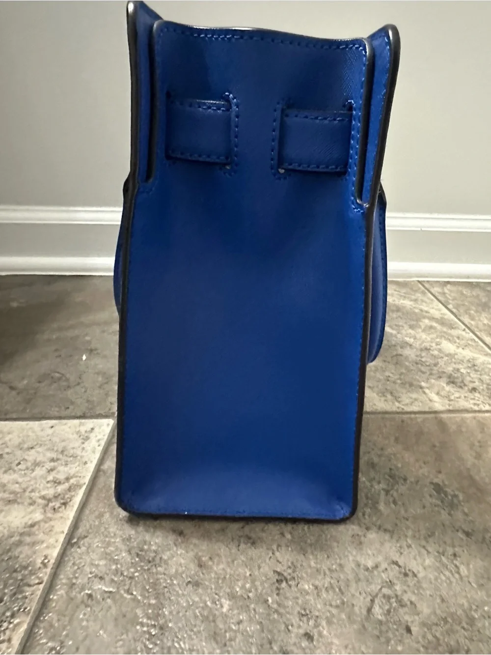 Michael Kors Royal Blue Saffiano Satchel with MK Charm